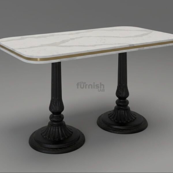AGL Marble Sandwich Table with Heavy Cast Iron Frame