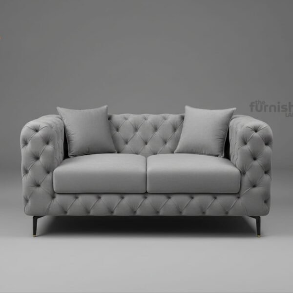Modern Chesterfield sofa (tufted arms and front, clean seat cushions)