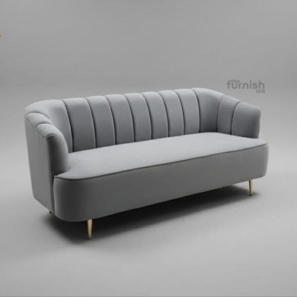 Art-Deco Channel Back Sofa