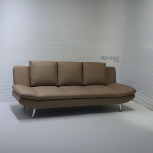 Modern Curved Sofa with Back Cushions