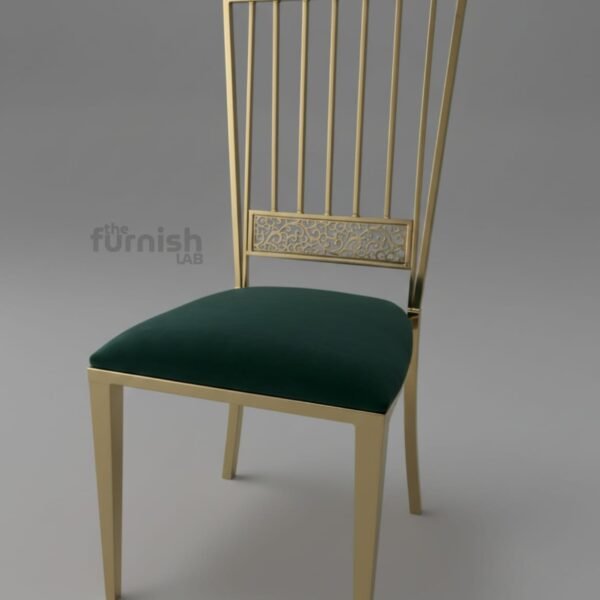 Modern Banquet Dining Chair with Metal Spindle Back