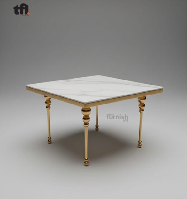 Square Classic Brass-Leg Dining Table Square Vintage Brass-Leg Dining Table